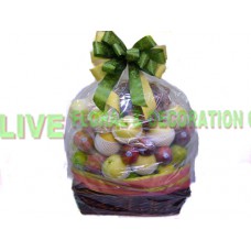 AFH016- 雜果滿載 - 籃子裡裝滿了精選的澳洲紅提子, 黑布冧, 豐水梨, 黃金梨, 泰國金柚, 火龍果, 蜜柑, 奇異果, 華盛顿蘋果, 橙 